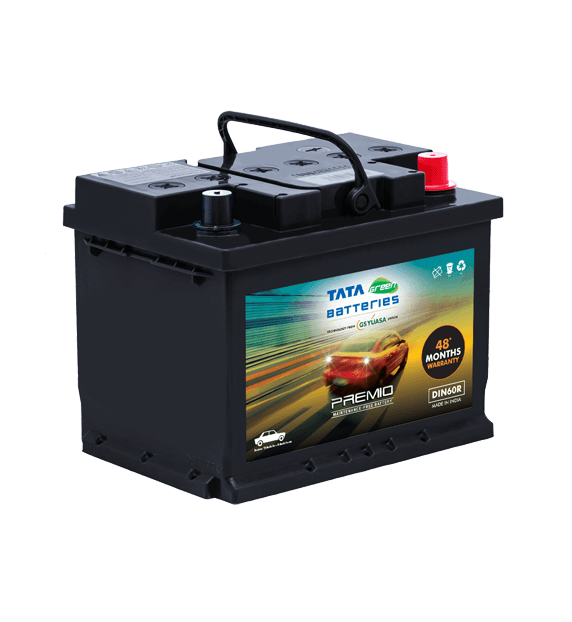 TATA Green PREMIO DIN60L 60ah Car Battery with 48 Months Warranty